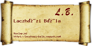 Laczházi Béla névjegykártya